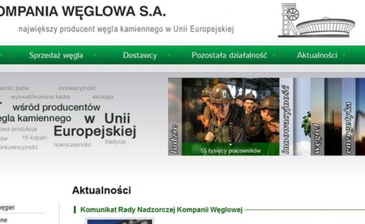 Fragment strony www Kompanii Węglowej
