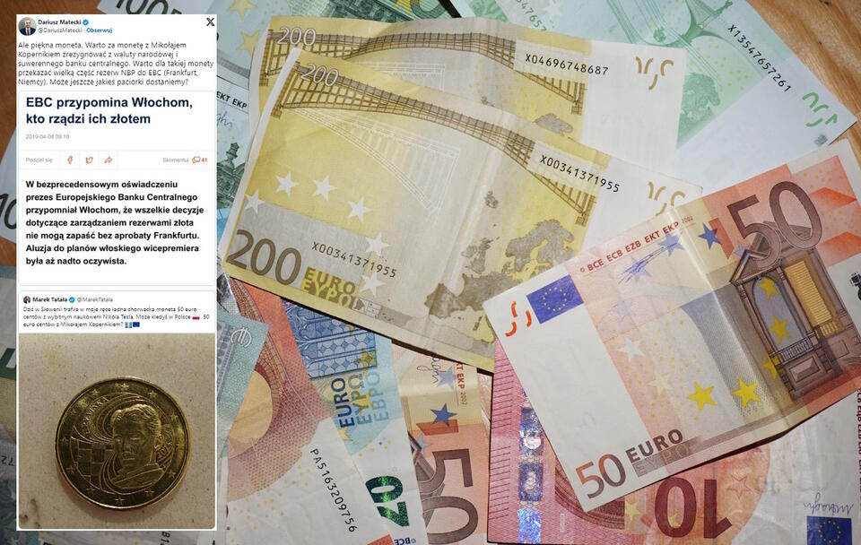 Waluta euro / autor: Fratria/X: @DariuszMatecki; @MarekTatala