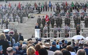 Prezydent RP Andrzej Duda przemawia podczas uroczystości na Polskim Cmentarzu Wojennym pod Monte Cassino / autor: PAP/Piotr Nowak