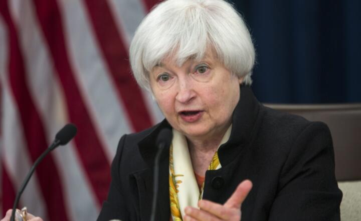 Prezes Fed Janet Yellen na konferencji po obradach Fed, fot. PAP/EPA/JIM LO SCALZO