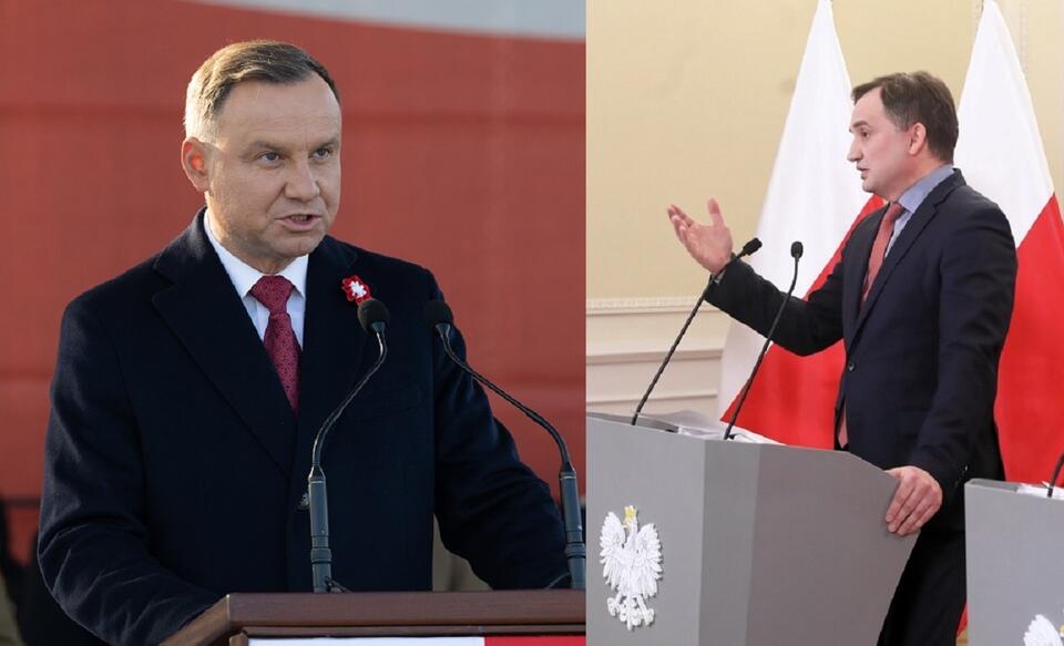 Prezydent Andrzej Duda/Minister Zbigniew Ziobro / autor: Fratria/PAP/Tomasz Gzell