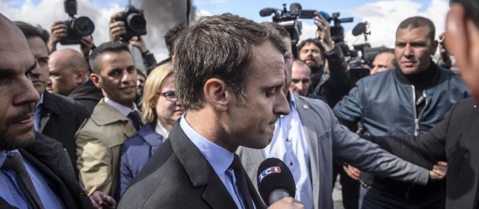 Macron podczas wizyty w Amiens / autor: Fot. PAP/epa