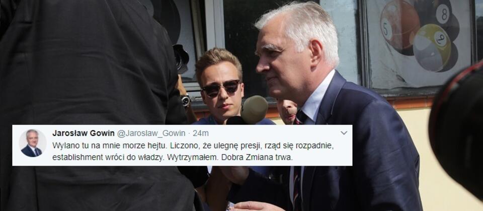 Jarosław Gowin / autor: PAP/Tomasz Gzell/Twitter