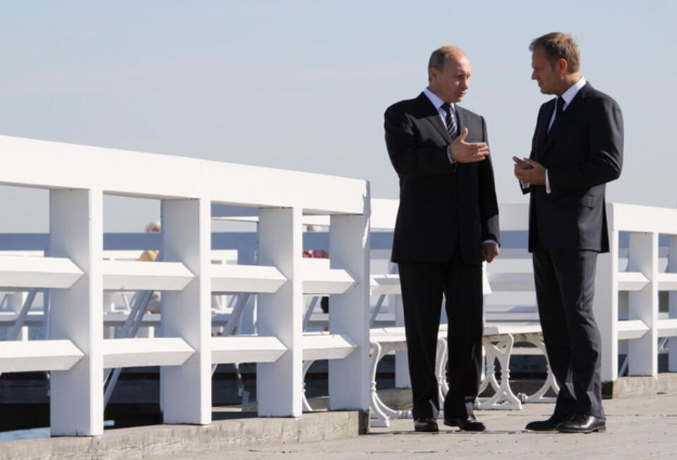 Tusk z Putinem na sopockim molo. Fot. PAP