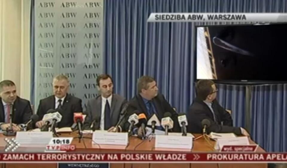 Konferencja ABW i prokuratury po zatrzymaniu Brunona K. Fot. wPolityce.pl / TVP Info