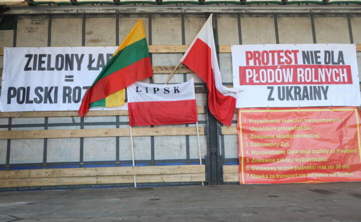 Protest rolników na polsko-litewskiej granicy w Budzisku, 1 marca 2024 r. / autor: PAP/Artur Reszko