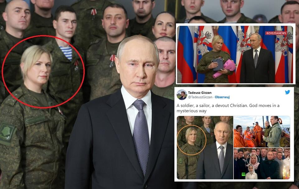 Noworoczne orędzie Putina w obecności żołnierzy (i aktorów...)  / autor: PAP/EPA/RUSSIAN DEFENCE MINISTRY PRESS SERVICE/HANDOUT; Twitter (zaznaczenie: wPolityce.pl)
