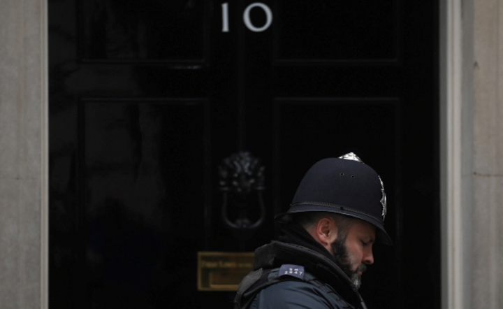 Policjant na Downing Street 10 w Londynie, 25 stycznia  / autor: PAP/EPA/NEIL HALL