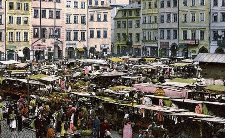 Warszawski rynek Starego Miasta w 1900 Źródło:  Library of Congress/Wikipedia