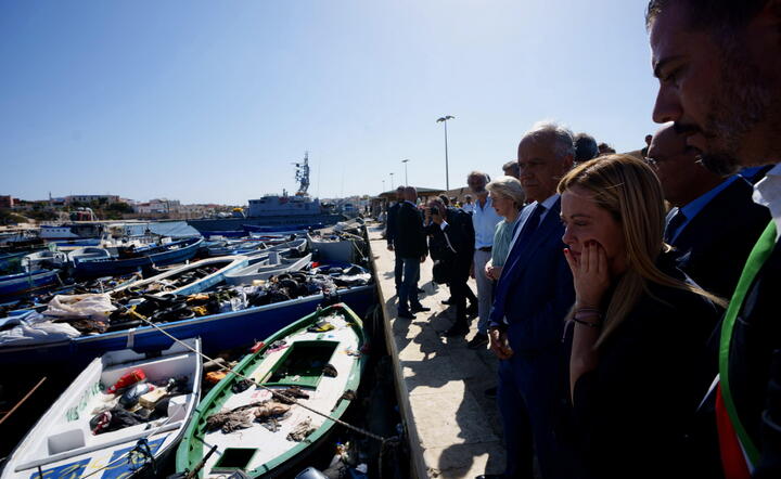 von der Leyen i Meloni w Lampedusie / autor: PAP/EPA/FILIPPO ATTILI
