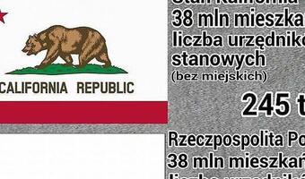Liczba urzędników w Polsce i Kalifornii ZOBACZ GRAFIKĘ