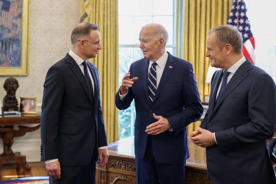 spotkanie prezydenta Joe Bidena z prezydentem i premierem RP / autor: PAP/EPA/Jakub Szymczuk