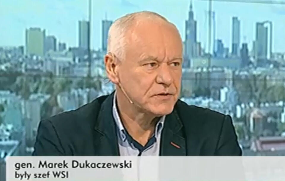 Szkolony w Moskwie gen. Dukaczewski często gości w mediach, Fot. wPolityce.pl/TVP Info
