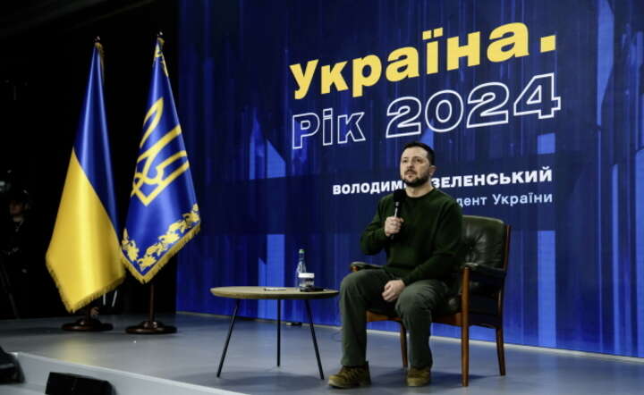 Prezydent Ukrainy Wołodymyr Zełenski na forum „Ukraina. 2024 rok” w Kijowie / autor: PAP/Vladyslav Musiienko
