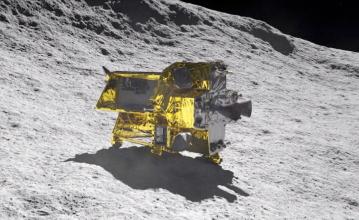 Lądownik SLIM na powierzchni Księżyca / autor: PAP/EPA/JAXA