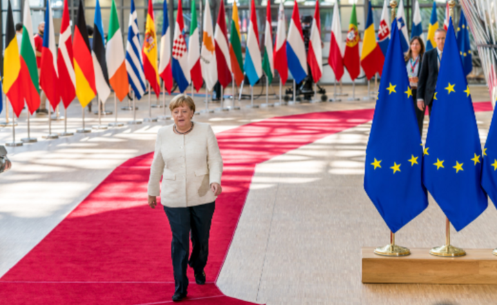 Belgia, Kanclerz Niemiec Angela Merkel, podczas specjalnego szczytu Rady Europejskiej, 2019 / autor: Fratria