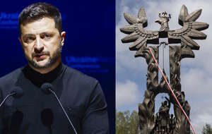 Wołodymyr Zełenski, Pomnik Rzezi Wołyńskiej / autor: Fratria/PAP/EPA/ANGELO CARCONI