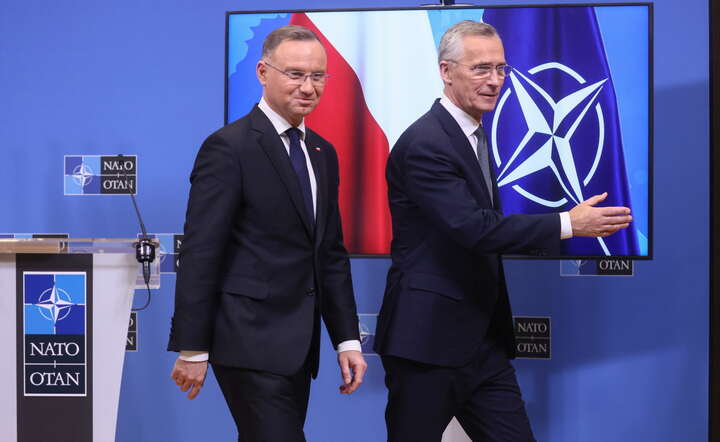 Prezydent RP Andrzej Duda i sekretarz generalny NATO Jens Stoltenberg / autor: Fot. PAP/Leszek Szymański
