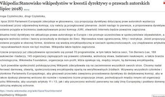 Wikipedia nie działa przez dyrektywę UE