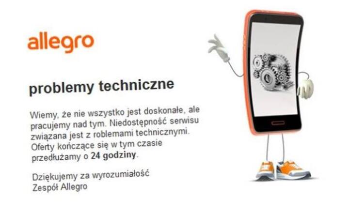 Allegro: serwis po awarii dostępny dla klientów