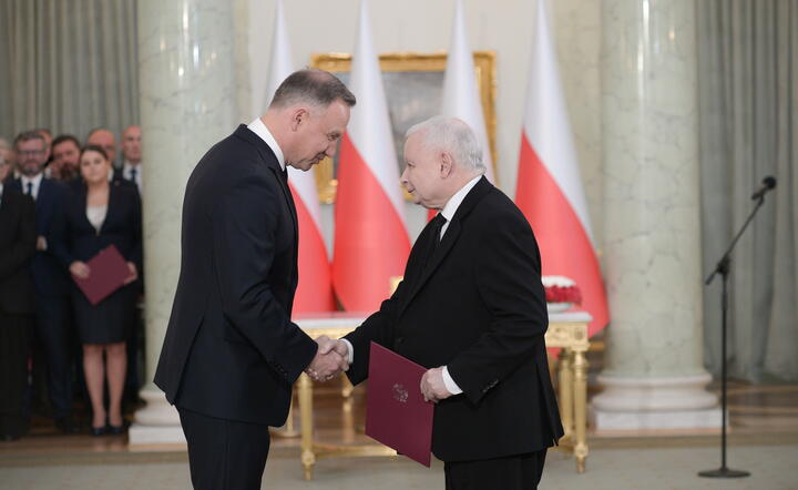 Prezydent Andrzej Duda i prezes PiS Jarosław Kaczyński / autor: PAP