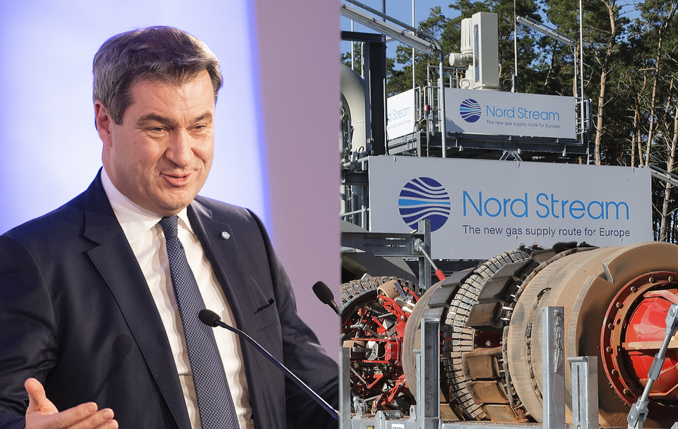 Lider CSU i premier Bawarii Markus Soeder; budowa gazociągu Nord Stream 2 / autor: wikimedia commons/ Mueller/MSC / https://securityconference.org/mediathek/asset/markus-soeder-1930-15-02-2019/ CC BY 3.0 de; mat. prasowe Nord Stream AG