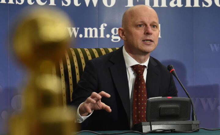 Minister finansów Paweł Szałamacha podczas konferencji prasowej po ogłoszeniu ratingu agencji Moody's w Ministerstwie Finansów w Warszawie, fot. PAP/Radek Pietruszka