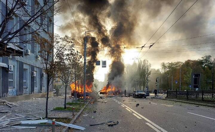 Wojna na Ukrainie/Centrum Kijowa po eksplozjach  / autor: PAP/Twitter/Matti Maasikas