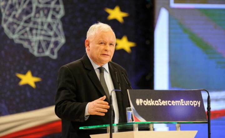 Prezes PiS Jarosław Kaczyński przemawia na rozpoczęciu konwencji w Katowicach / autor: PAP / Andrzej Grygiel