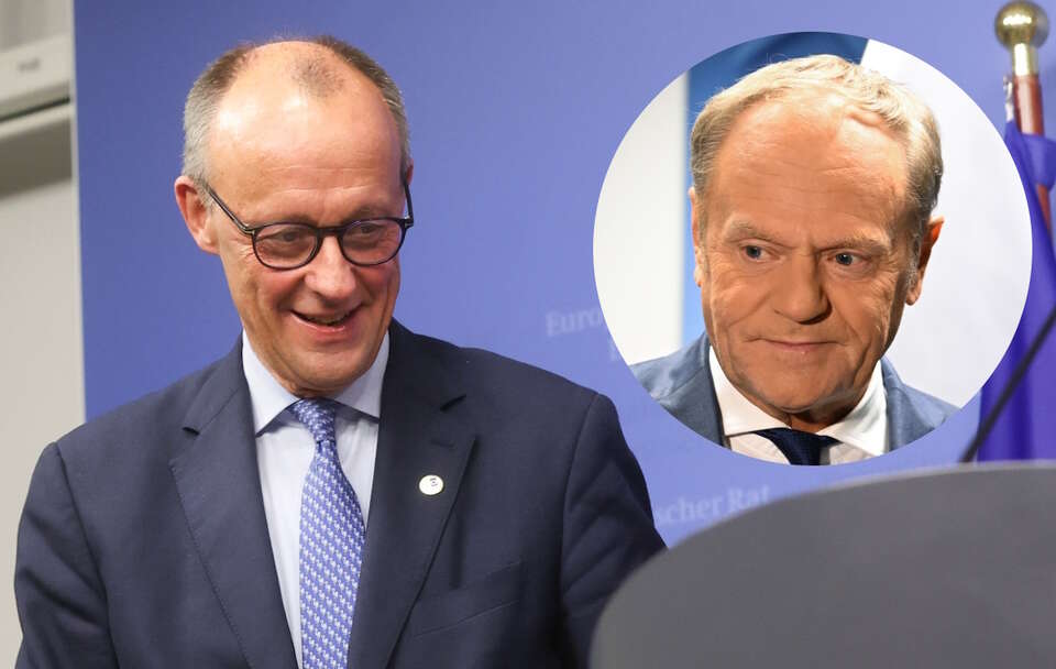 Friedrich Merz, Donald Tusk / autor: PAP/EPA/OLIVIER HOSLE; PAP/Wiktor Dąbkowski
