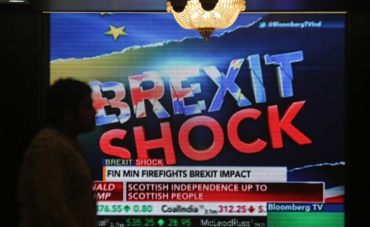 Brexit spowodował wstrząs na rynkach finansowych całego świata, w tym na giełdzie w Bombaju (Indie), fot. PAP/EPA/DIVYAKANT SOLANKI 