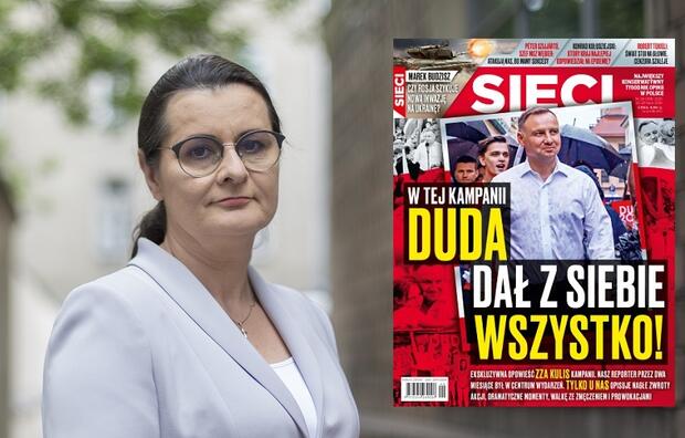 Jolanta Hajdasz, dyrektor CMWP SDP; okładka tygodnika Sieci / autor: Fratria