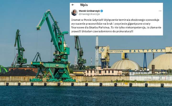 Pracownicy terminala zbożowego w Porcie Gdynia, gdzie 30 czerwca zmienia się dzierżawca, nie wiedzą czy 1 lipca mają przyjść do pracy / autor: Fratria / AS