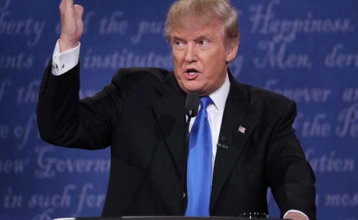 Donald Trump podczas debaty prezydenckiej, fot. PAP/EPA/ANDREW GOMBERT 