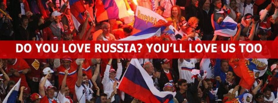 Czy na pewno ich pokochamy? Fot. Profil rosyjskich kibiców piłkarskich na Facebooku. 
