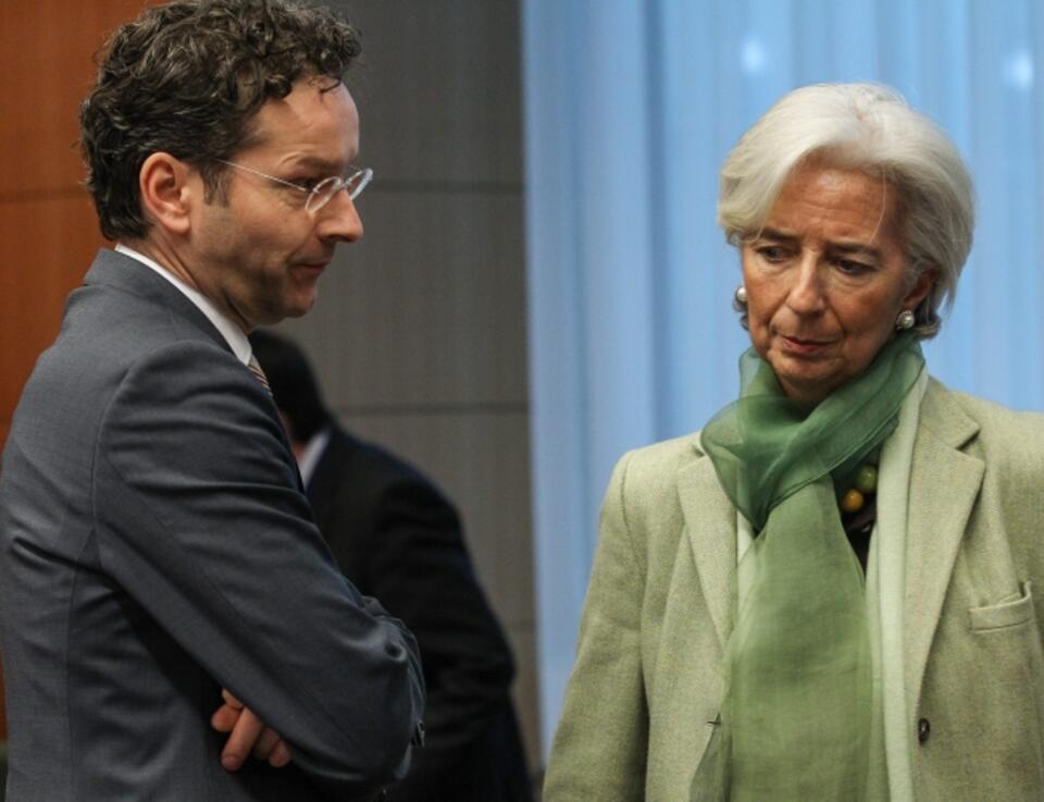 Szef Eurogrupy Jeroen Dijsselbloem i szefowa MFW Christine Lagarde. Fot. PAP / EPA 