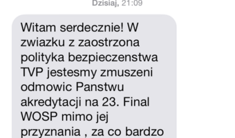 Żenujący spektakl: Owsiak nie wpuszcza Marcina Wikło z tygodnika "wSieci" na finał WOŚP w TVP: „Jesteśmy zmuszeni odmówić Państwu akredytacji mimo jej przyznania”