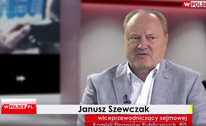 Poseł Janusz Szewczak w studio telewizji wPolsce. pl, 21 lipca 2017 r.