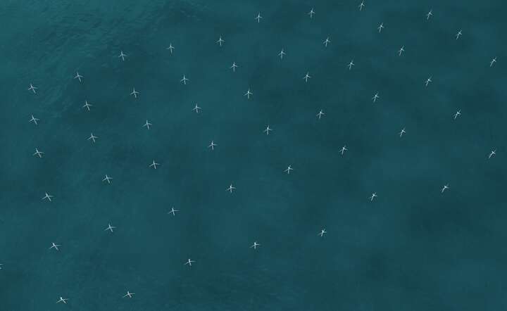 Farma wiatrowa na morzu - widok z lotu ptaka / autor: materiały prasowe