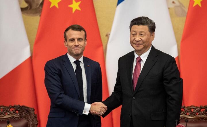Emmanuel Macron i Xi Jinping / autor: PAP/EPA/NICOLAS ASFOURI / POOL