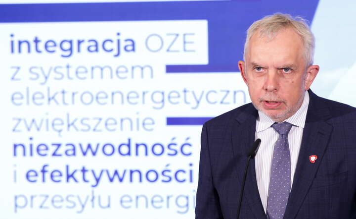 Prezes Polskich Sieci Elektroenergetycznych Grzegorz Onichimowski podczas konferencji prasowej / autor: PAP/Tomasz Gzell