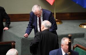 Jarosław Gowin i Jarosław Kaczyński / autor: PAP/Radek Pietruszka