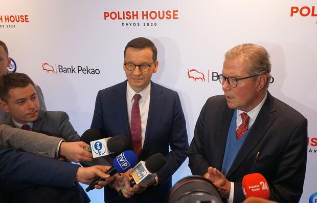 Mateusz Morawiecki i Leif Johannson w Davos / autor: wpolityce.pl