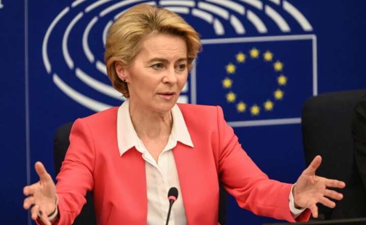Ursula von der Leyen w Parlamencie Europejskim w Strasburgu / autor: PAP/EPA/PATRICK SEEGER