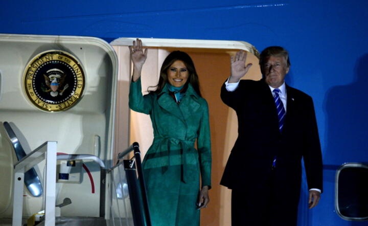 Prezydent Trump z małżonką Melanią na Okęciu, fot. PAP/Jacek Turczyk (9)