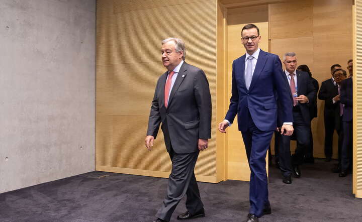 Mateusz Morawiecki, Antonio Guterres / autor: PAP/Hanna Bardo