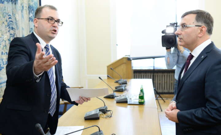 Szef sejmowej komisji finansów Andrzej Jaworski (PiS) i prezes PKO BP, Zbigniew Jagiełło, fot. PAP/ Jacek Turczyk (3)