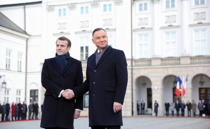 Prezydent Macron, Prezydent Duda / autor: PAP