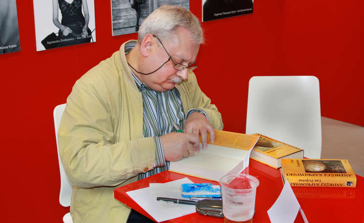 Andrzej Sapkowski podczas spotkania w Pradze / autor: fot. Wikimedia Commons