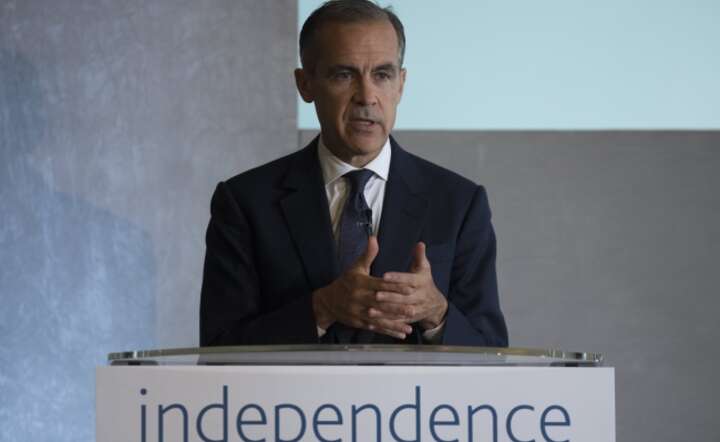 Mark Carney, gubernator Banku Anglii występuje na czwartkowej konferencji Bank of England Independence / autor: PAP/EPA/WILL OLIVER